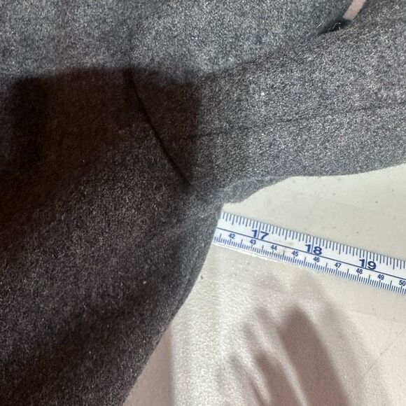 Anthropologie Tulle Grey Wool Blend Long Pea Coat Size S Peacoat Preppy Classic - Picture 12 of 12
